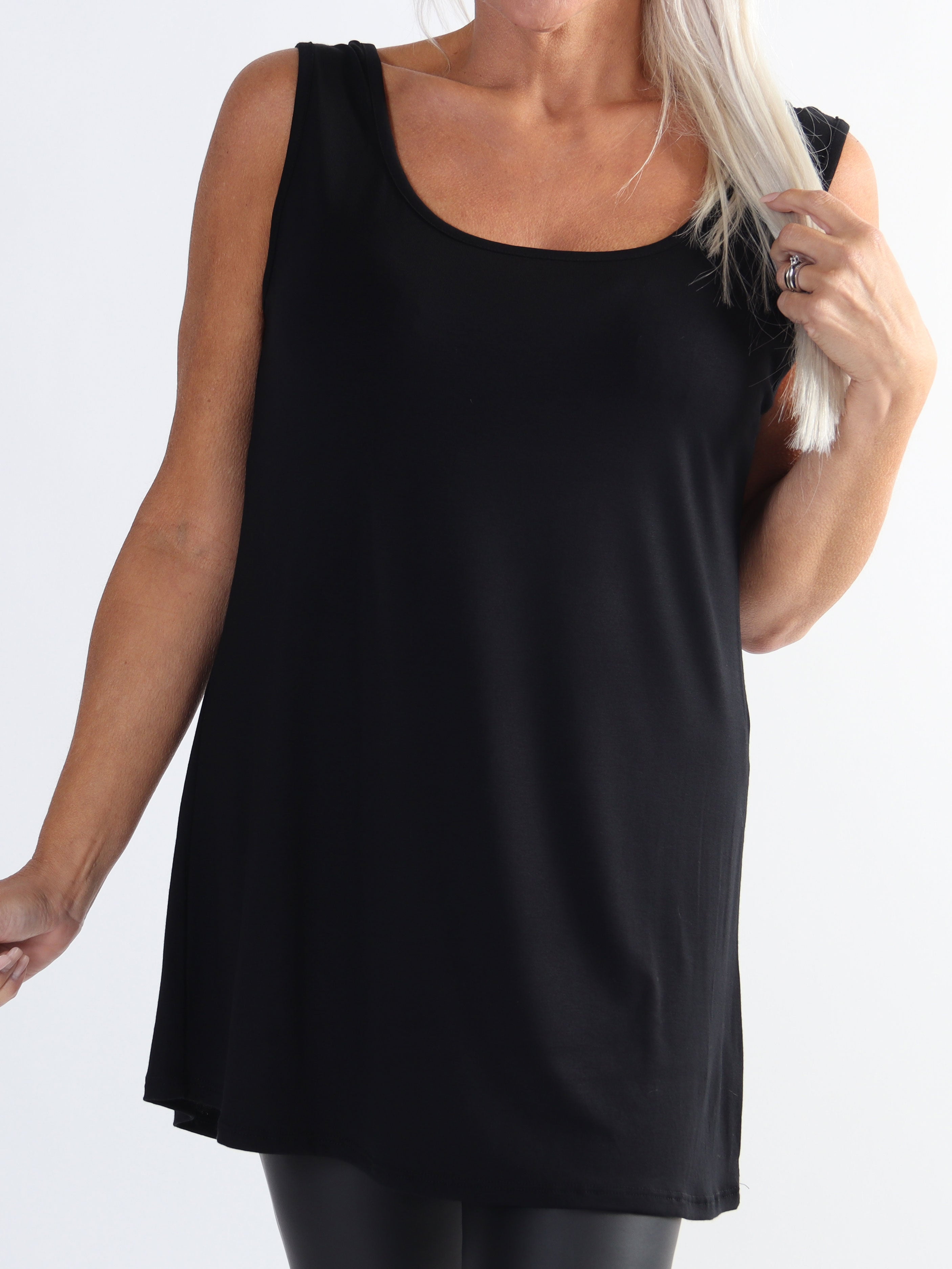 Otine Top - Plus size basis top i plain farver